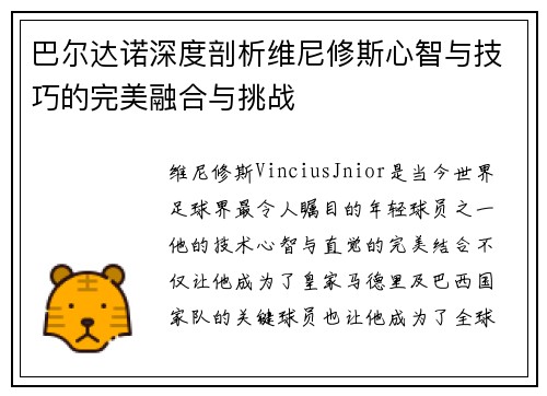 巴尔达诺深度剖析维尼修斯心智与技巧的完美融合与挑战